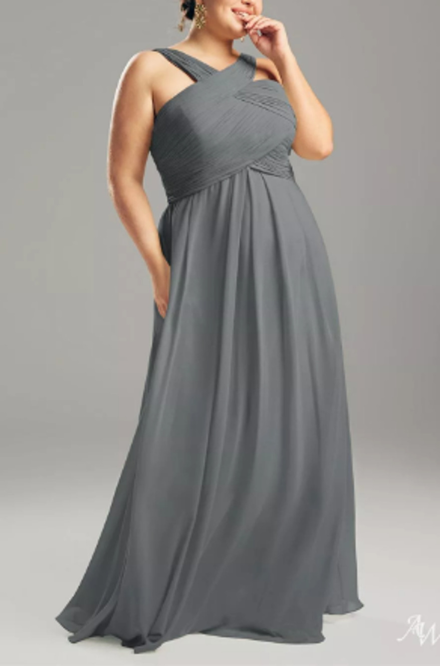 AW BRIDAL 4 S steel grey Vienna wedding guest formal party maxi dress NEW B39